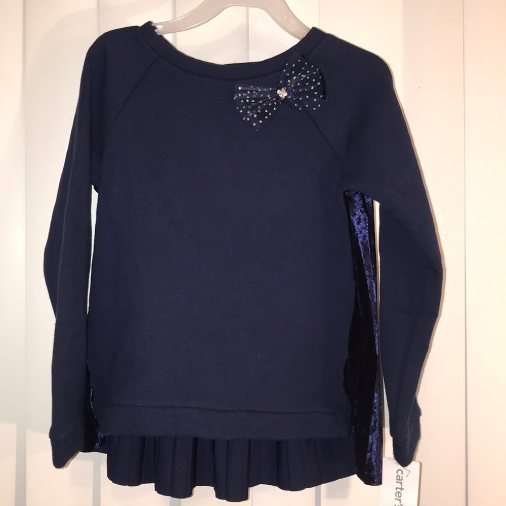5T Toddler Long sleeve top with Velvet Back
